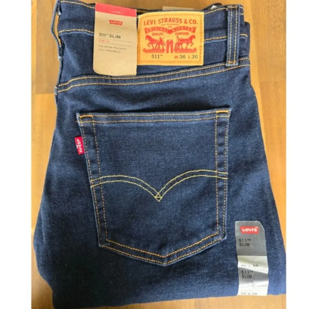 Levi's 511 Slim Fit Jeans Mens Blue Denim 36x30